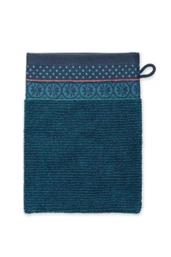 Lot De 3 Gants De Toilette Soft Zellige En Coloris Fonce 16 X 22 Cm