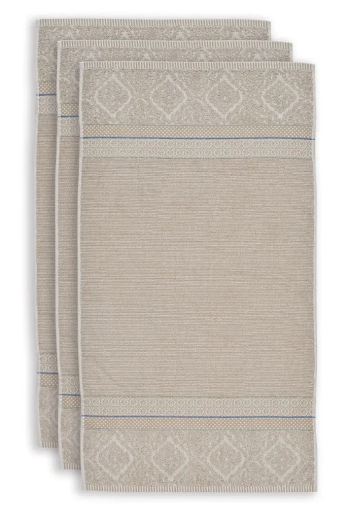 Lot De 3 Serviettes De Bain Soft Zellige En Coloris 55 X 100 Cm
