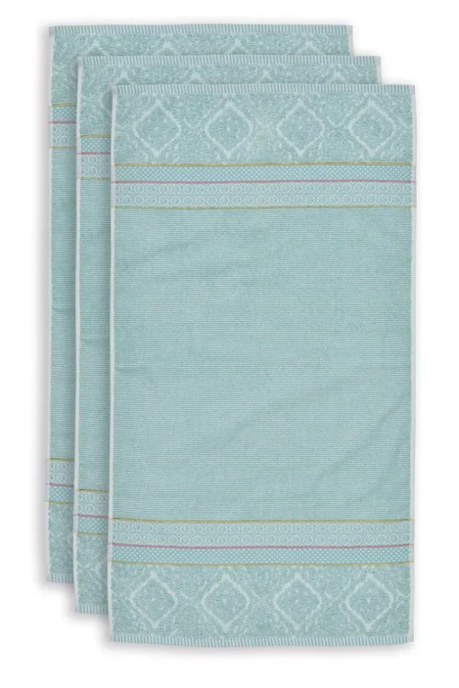 Lot De 3 Serviettes De Bain Soft Zellige En Coloris 55 X 100 Cm