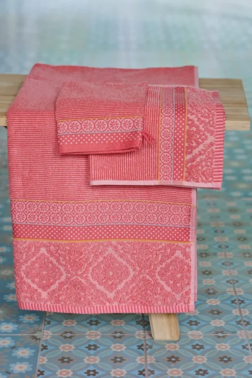 Lot De 3 Serviettes De Bain Soft Zellige En Coloris 55 X 100 Cm