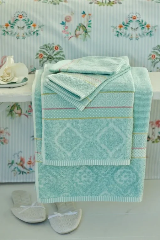 Lot De 3 Serviettes De Bain Soft Zellige En Coloris 55 X 100 Cm