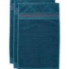 Lot De 3 Serviettes Invite Soft Zellige En Coloris Fonce 30 X 50 Cm