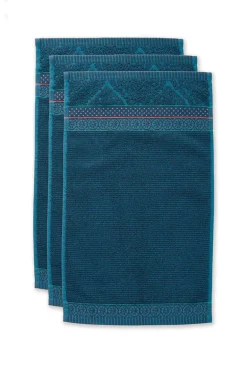 Lot De 3 Serviettes Invite Soft Zellige En Coloris Fonce 30 X 50 Cm