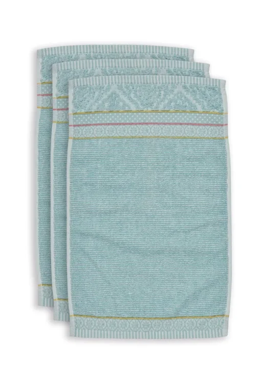 Lot De 3 Serviettes Invite Soft Zellige En Coloris 30 X 50 Cm