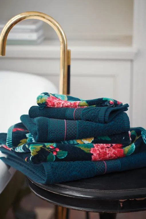 Lot De 3 Serviettes Invite Soft Zellige En Coloris Fonce 30 X 50 Cm