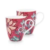 Lot De 2 Tasses De Grande Taille Flower Festival Rose Fonce