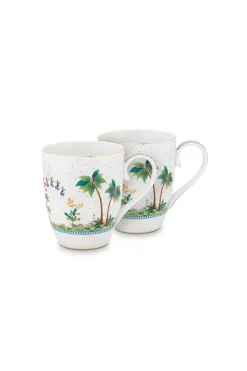 Lot De 2 Tasses De Grande Taille A Pois Jolie En Coloris Dore