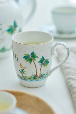 Lot De 2 Tasses De Grande Taille A Pois Jolie En Coloris Dore