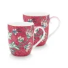 Lot De 2 Tasses De Petite Taille Flower Festival Rose Fonce