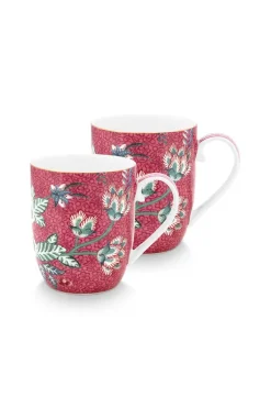 Lot De 2 Tasses De Petite Taille Flower Festival Rose Fonce