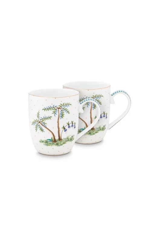 Lot De 2 Tasses De Petite Taille A Pois Jolie En Coloris Dore