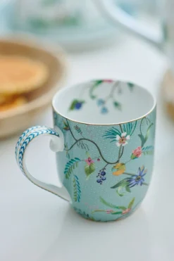 Lot De 2 Tasses De Petite Taille A Fleurs Jolie En Coloris Bleu