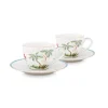 Lot De 2 Tasses Et Soucoupes A Expresso A Pois Jolie En Coloris Dore