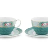 Lot De 2 Tasses Et Soucoupes A Cappuccino Blushing Birds En Coloris