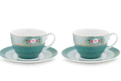 Lot De 2 Tasses Et Soucoupes A Cappuccino Blushing Birds En Coloris