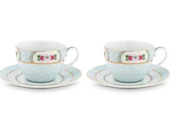 Lot De 2 Tasses Et Soucoupes A Cappuccino Blushing Birds En Coloris