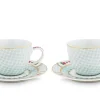 Lot De 2 Tasses Et Soucoupes A Expresso Blushing Birds En Coloris