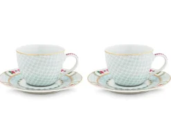 Lot De 2 Tasses Et Soucoupes A Expresso Blushing Birds En Coloris