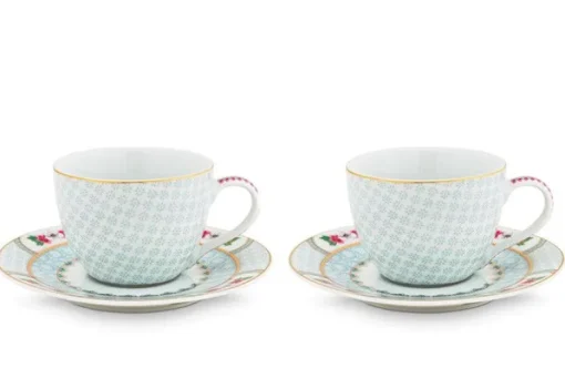 Lot De 2 Tasses Et Soucoupes A Expresso Blushing Birds En Coloris