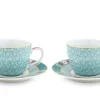 Lot De 2 Tasses Et Soucoupes A Expresso Blushing Birds En Coloris
