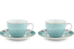 Lot De 2 Tasses Et Soucoupes A Expresso Blushing Birds En Coloris
