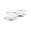 Lot De 2 Tasses Et Soucoupes A Cappuccino A Pois Jolie En Coloris Dore