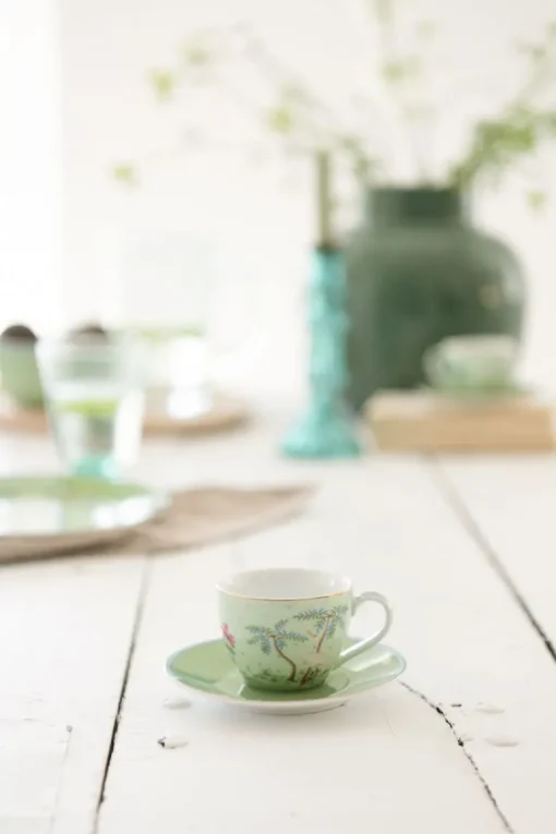 Lot De 2 Tasses Et Soucoupes A Expresso Jolie En Coloris