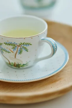 Lot De 2 Tasses Et Soucoupes A Expresso A Pois Jolie En Coloris Dore