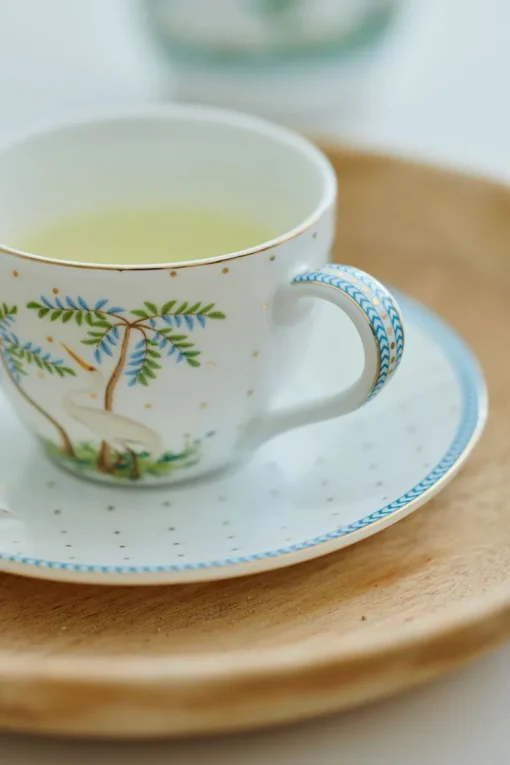 Lot De 2 Tasses Et Soucoupes A Expresso A Pois Jolie En Coloris Dore