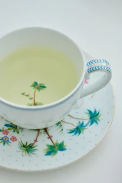 Lot De 2 Tasses Et Soucoupes A Cappuccino A Pois Jolie En Coloris Dore