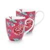 Lot De 2 Tasses Xl Flower Festival Rose Fonce
