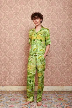 Pantalon Toscana En Coloris Vert