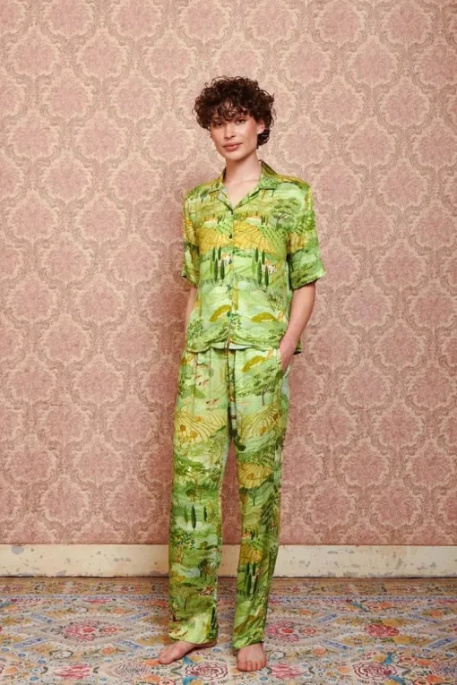 Pantalon Toscana En Coloris Vert