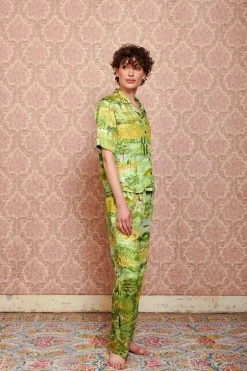 Pantalon Toscana En Coloris Vert