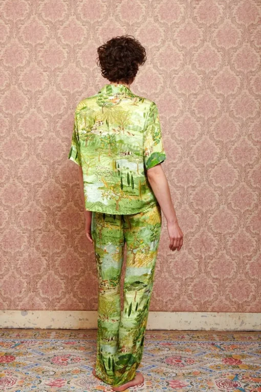 Pantalon Toscana En Coloris Vert