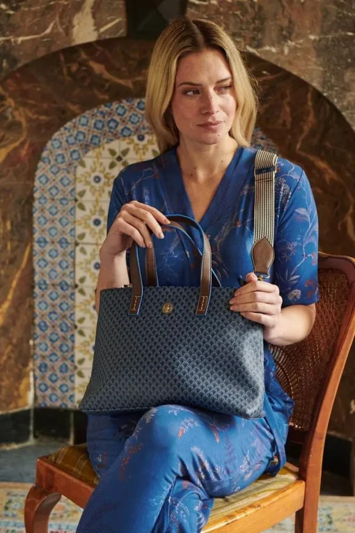 Petit Sac Shopping Suki En Coloris Bleu