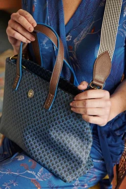 Petit Sac Shopping Suki En Coloris Bleu