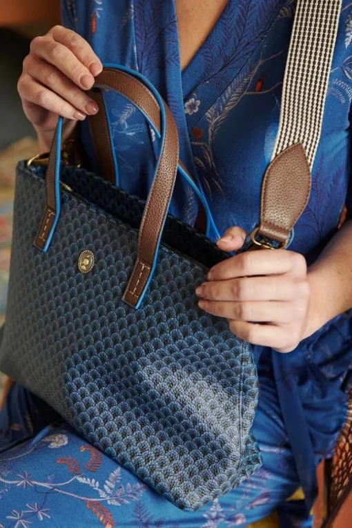 Petit Sac Shopping Suki En Coloris Bleu