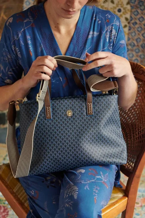 Petit Sac Shopping Suki En Coloris Bleu