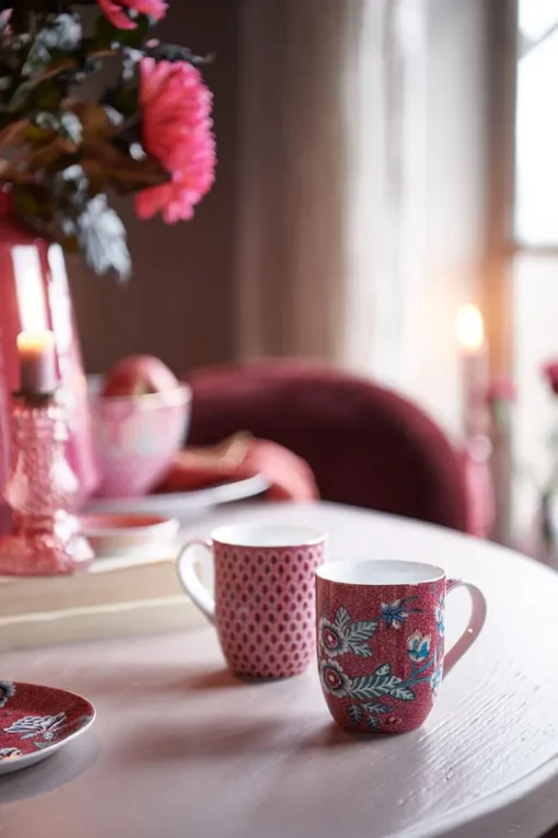 Petit Tasse Flower Festival Rose Fonce