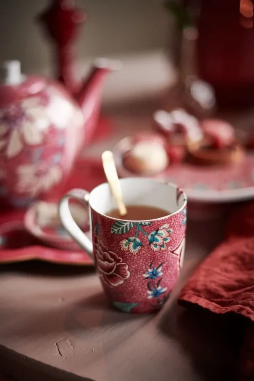 Petit Tasse Flower Festival Rose Fonce