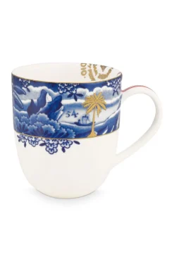 Petit Tasse Heritage A Lisere En Coloris Bleu