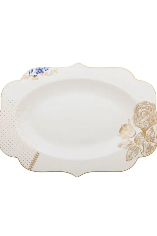 Plat De Service Ovale Royal White 40 Cm