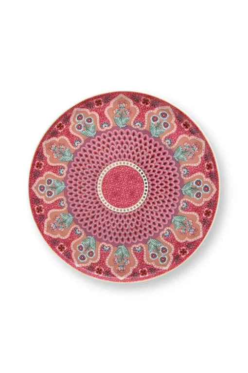 Plateau A Gâteaux De Petite Taille Flower Festival Rose Fonce