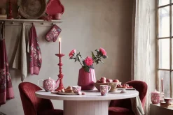 Plateau A Gâteaux De Petite Taille Flower Festival Rose Fonce