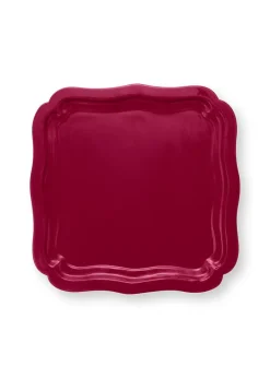 Plateau Carre Emaille En Coloris Fonce