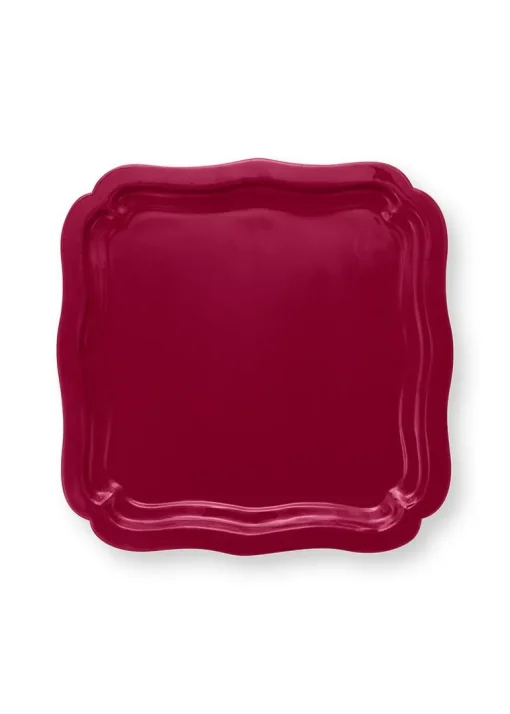 Plateau Carre Emaille En Coloris Fonce
