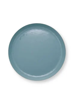 Plateau Emaille En Coloris Bleu Fonce 50 Cm