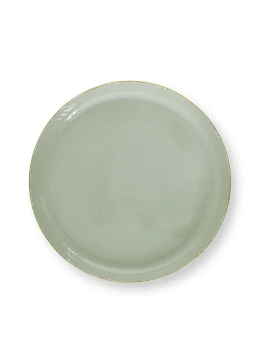 Plateau Emaille En Coloris Clair 30 Cm