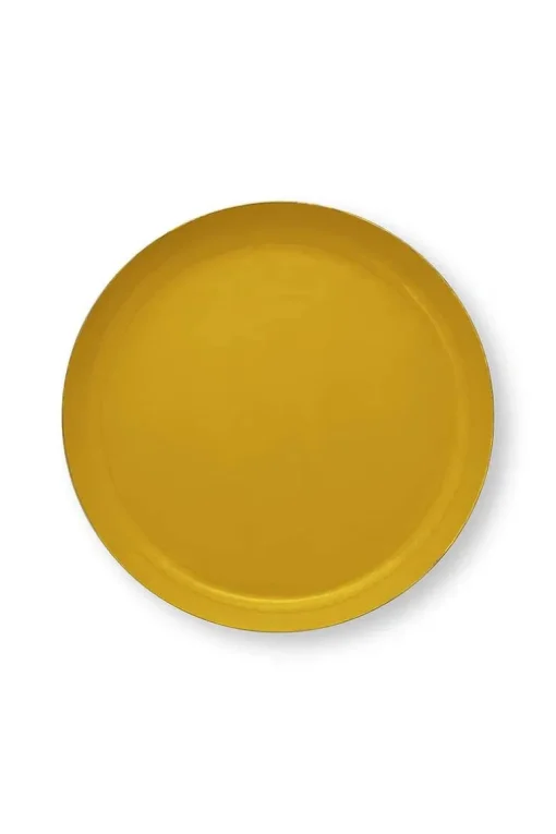 Plateau Emaille En Coloris Ocre 40 Cm
